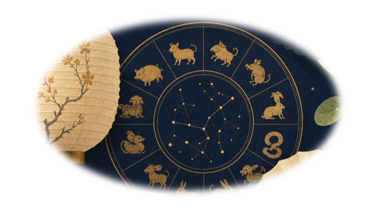 墨藍金色生肖性格插畫,對應十二生肖年份對照與性格總整理:農曆分界、順序與查詢方法